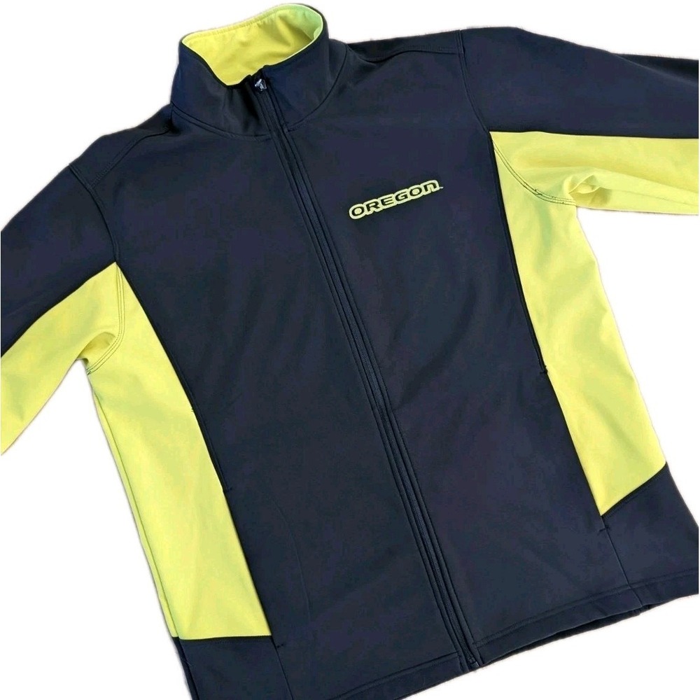 OREGON DUCKS Drift Creek Jacket Mens Large U of O Yellow Black College Fan